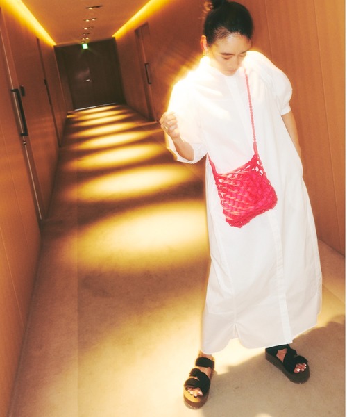 「emmi」 半袖ワンピース 0 グリーン レディース_画像3