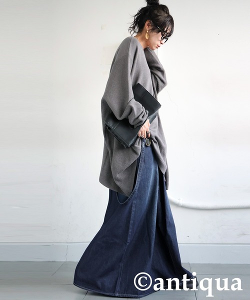 antiqua（アンティカ） デニムスカート デニムサロペットスカート