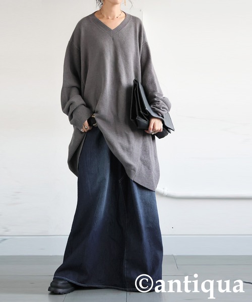 antiqua（アンティカ） デニムスカート デニムサロペットスカート