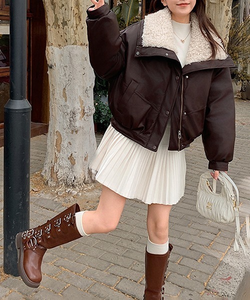 gossip!ロサンゼルス ダウンコート ダウンジャケット YUGA 合成革皮