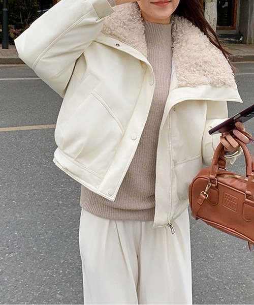 ジャケット・アウター gogo gossip!ロサンゼルス ダウンコート ダウンジャケット YUGA 合成革皮