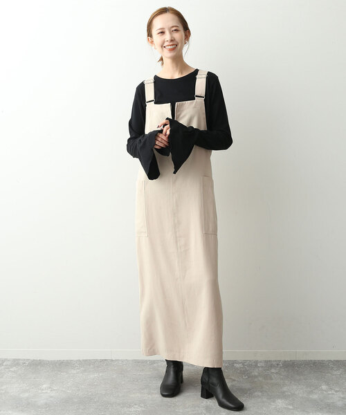 SLOBE IENA ハイウエストジャンパースカート WEB限定/追加》ハイウエストジャンパースカート（その他スカート