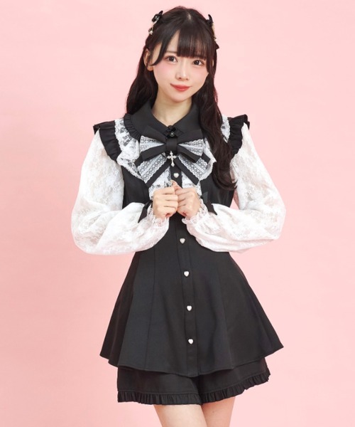 「Secret Honey」 セットアップ MEDIUM ブラックミックス レディース_画像6