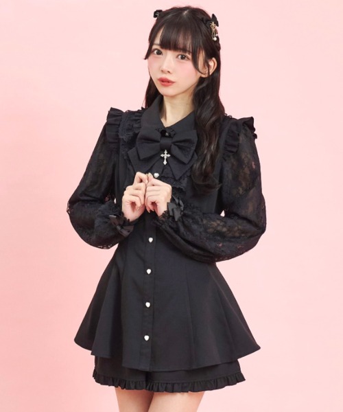 「Secret Honey」 セットアップ MEDIUM ブラックミックス レディース_画像8