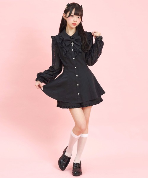 「Secret Honey」 セットアップ MEDIUM ブラックミックス レディース_画像9