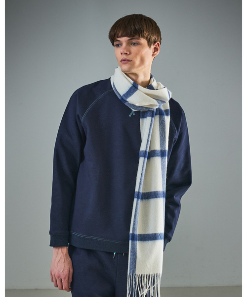 アバハウス（ABAHOUSE）/ウール×カシミヤ　チェック マフラー / ON・OFF兼用 ABAHOUSE（アバハウス） マフラー ウール×カシミヤ チェック マフラー