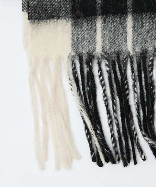 アバハウス（ABAHOUSE）/ウール×カシミヤ　チェック マフラー / ON・OFF兼用 ABAHOUSE（アバハウス） マフラー ウール×カシミヤ チェック マフラー