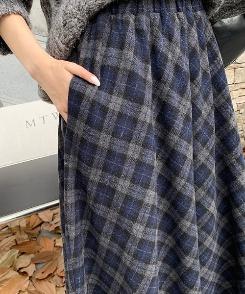 emi+ スカート チェック柄ボリュウームAラインスカート : ZOZOTOWN