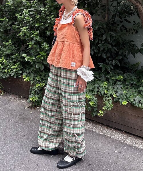 「HELLO.SANFRANCISCO」 カーゴパンツ MEDIUM オレンジ レディース_画像6