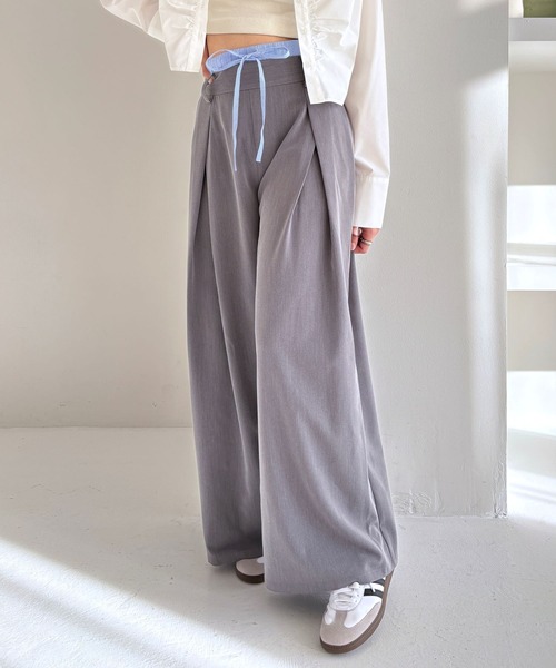 「Heather」 スラックス S ネイビー レディース_画像3