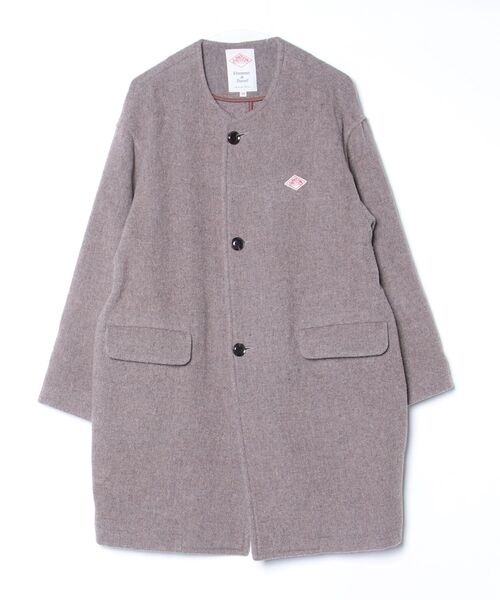 Danton（ダントン） ノーカラーコート 38 ベージュ レディース