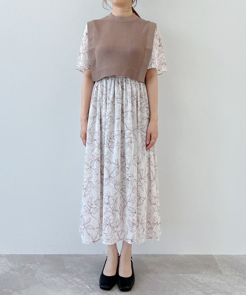 「mysty woman」 半袖ワンピース FREE パープル レディース_画像3