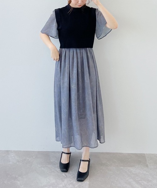 「mysty woman」 半袖ワンピース FREE パープル レディース_画像4