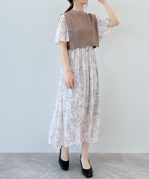 「mysty woman」 半袖ワンピース FREE パープル レディース_画像9