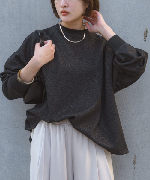 qualite（カリテ） トレーナー スウェット 「大人のスウェット」ラメ