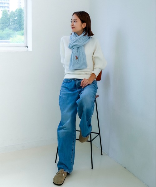 「U.S. POLO ASSN.」 マフラー FREE チャコールグレー レディース_画像4