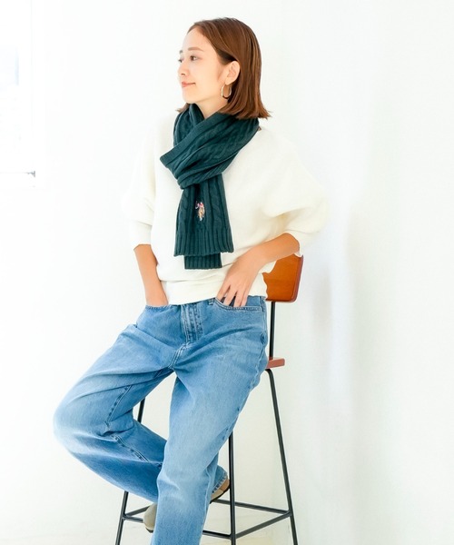 「U.S. POLO ASSN.」 マフラー FREE チャコールグレー レディース_画像8