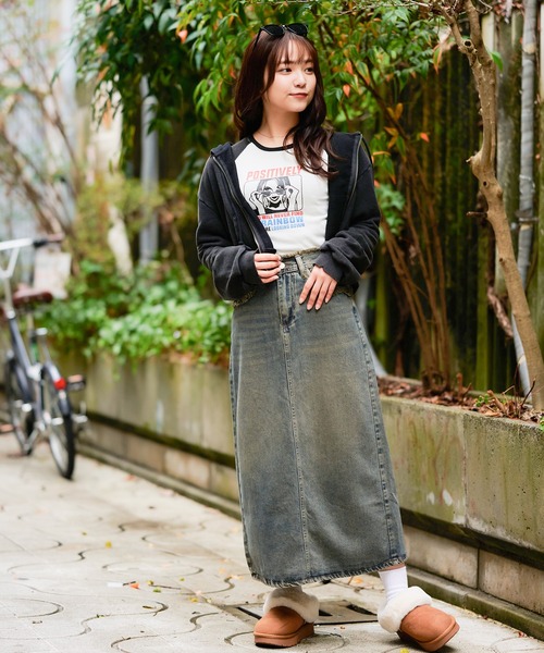 「SPINNS」 ジップアップパーカー ONESIZE スミクロ レディース_画像3