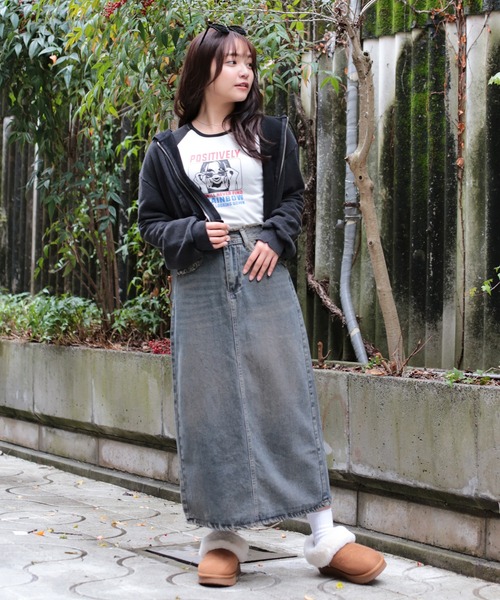 「SPINNS」 ジップアップパーカー ONESIZE スミクロ レディース_画像4