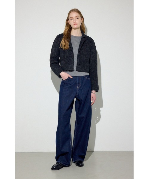美品✨machatt マチャット フルジップニットジャケット アウター ブラック 抗菌防臭》サマ美え 金釦ニットジャケット CROSS FUNCTION｜クロス