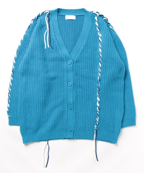 「HARE」 ニットカーディガン FREE ブルー レディース_画像2