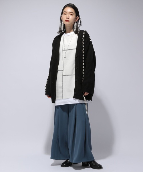 「HARE」 ニットカーディガン FREE ブルー レディース_画像5