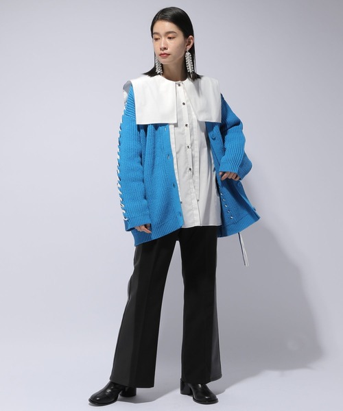 「HARE」 ニットカーディガン FREE ブルー レディース_画像7