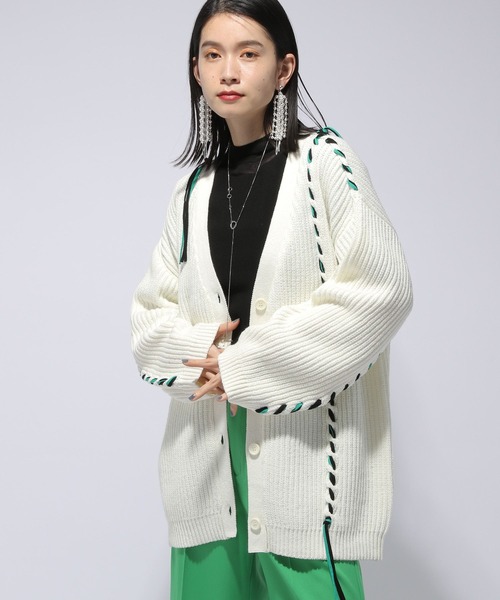 「HARE」 ニットカーディガン FREE ブルー レディース_画像8