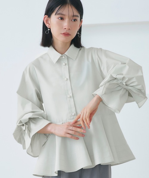 「RUIRUE BOUTIQUE」 長袖ブラウス LL ブラック レディース_画像2