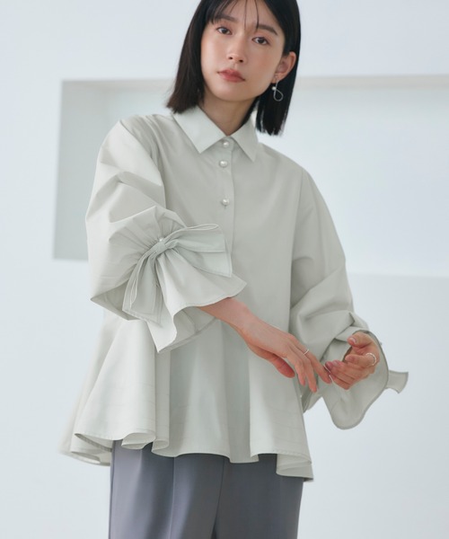 「RUIRUE BOUTIQUE」 長袖ブラウス LL ブラック レディース_画像5