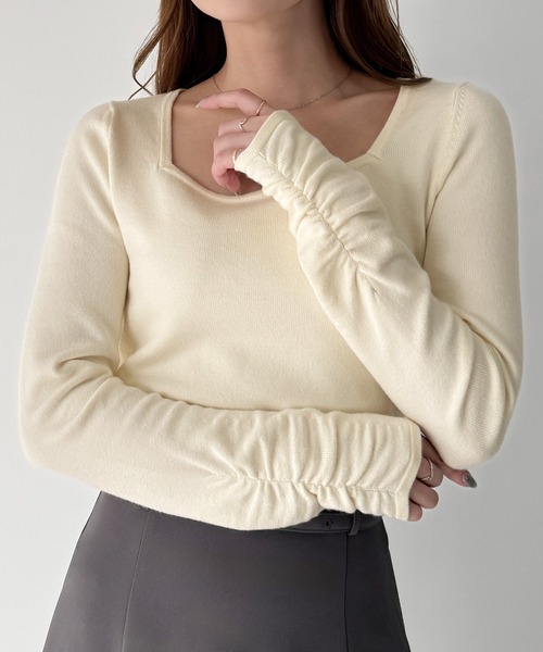 「CENEA」 長袖ニット LARGE アイボリー レディース_画像6
