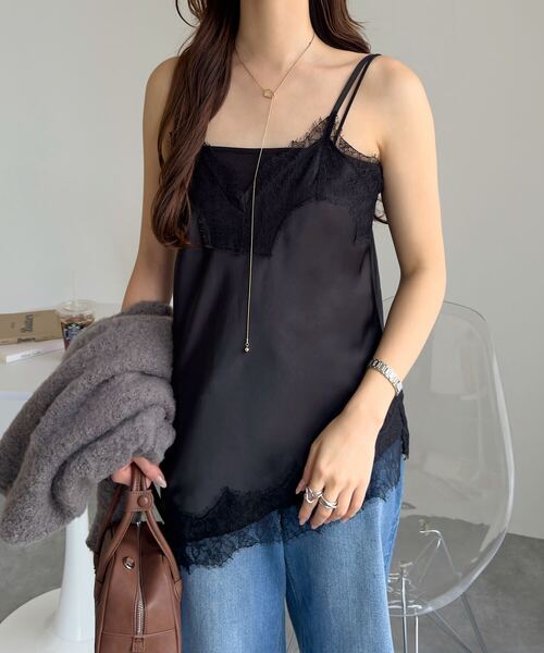 KOBE LETTUCE（神戸レタス） キャミソール サテンレースキャミトップス