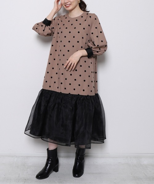 「Re.Verofonna」 ドッキングワンピース MEDIUM ブラウン レディース_画像2