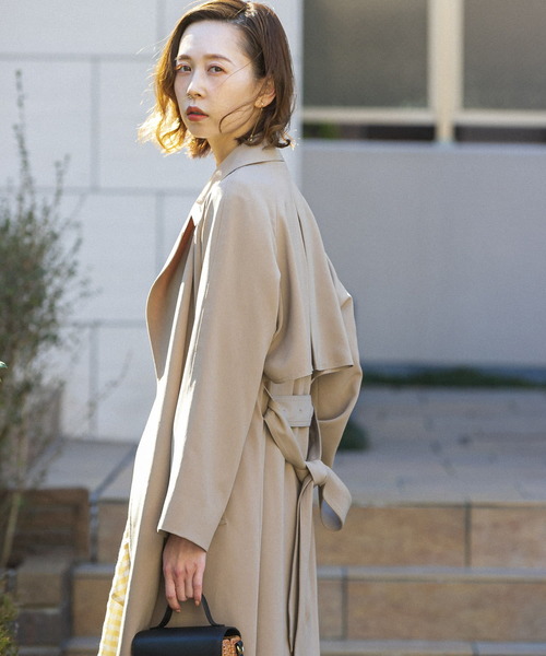 「URBAN RESEARCH ROSSO」 トレンチコート 36 ネイビー レディース_画像3