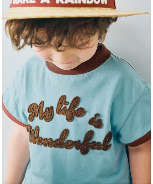 p.premier（ピードットプルミエ） tシャツ フェルトロゴリンガー半袖T