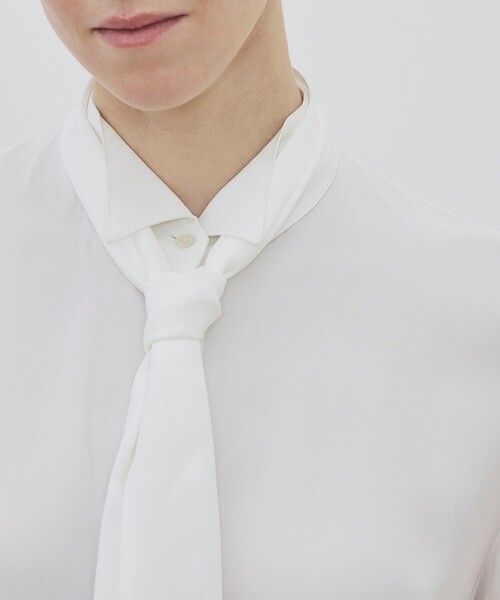 DES PRES（デプレ） ブラウス シャツ ハイツイストレーヨン ボウタイ 