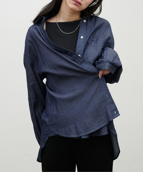 LARUTA（ラルータ） ブラウス シャツ 「LARUTA」シアーデニムシャツ 