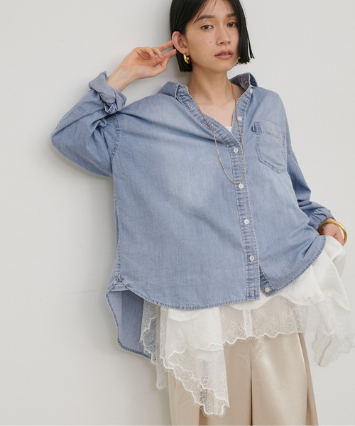 LARUTA（ラルータ） ブラウス シャツ 「LARUTA」シアーデニムシャツ 