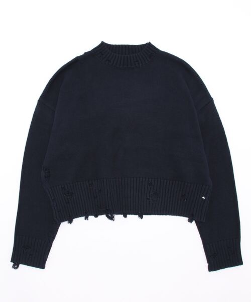 「TITE IN THE STORE」 長袖ニット 38 ネイビー レディース_画像2