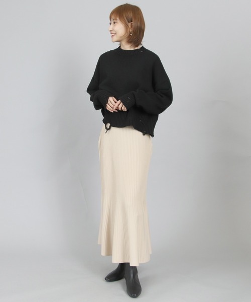 「TITE IN THE STORE」 長袖ニット 38 ネイビー レディース_画像8