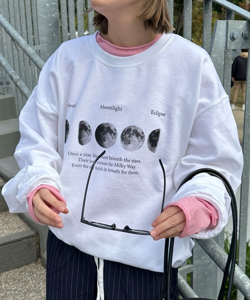 「link lot」 スウェットカットソー X-LARGE ブラウン レディース_画像3