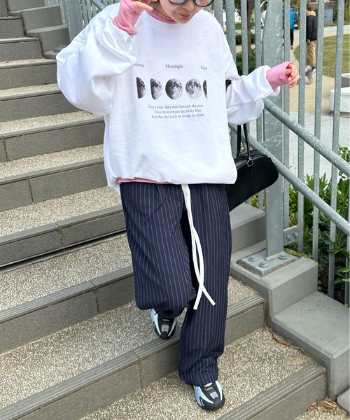 「link lot」 スウェットカットソー X-LARGE ブラウン レディース_画像4