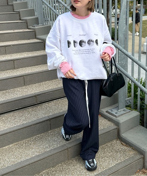 「link lot」 スウェットカットソー X-LARGE ブラウン レディース_画像5