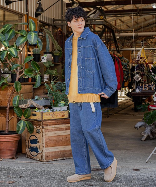 niko and ...デニムセットアップ niko and…（ニコアンド） デニムジャケット MEDIUM ブルー メンズ