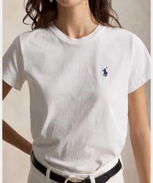tシャツ クラシック フィット コットン ジャージー クルーネック Tシャツ レディースの画像