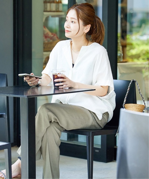 「JOURNAL STANDARD」 半袖ブラウス - ブルー レディース_画像3
