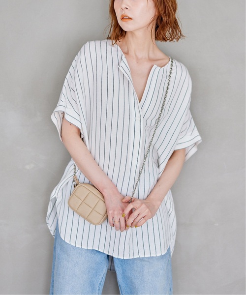 「JOURNAL STANDARD」 半袖ブラウス - ブルー レディース_画像4