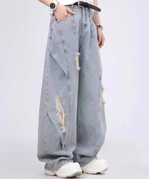 「FreeZone」 デニムパンツ M ライトブルー メンズ_画像3