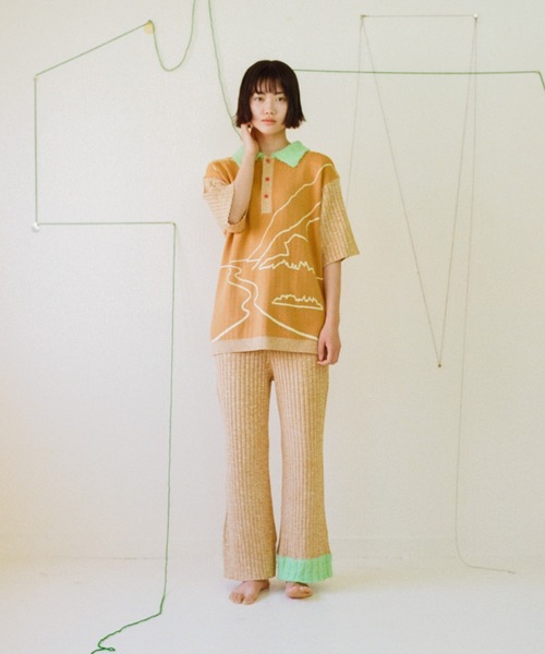 「PAMM」 7分袖ニット FREE グリーン レディース_画像2