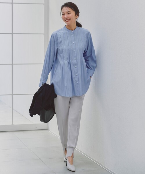 「UNFILO」 長袖ブラウス MEDIUM ブルー レディース_画像2